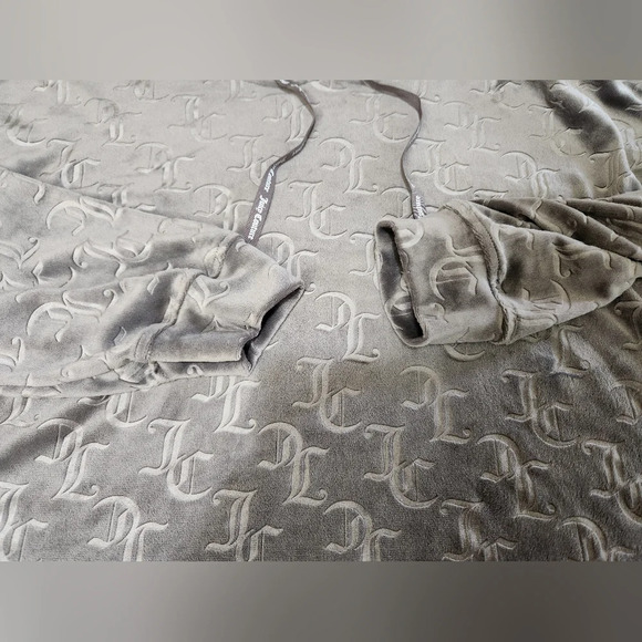 Juicy Couture Velour Crop Hoodie Loungewear 3/4 Sleeve Large - Picture 3 of 6